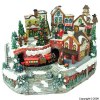 Village Scene With Moving Train 35cm