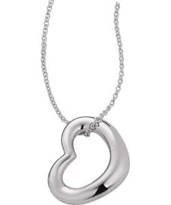Premium Silver Sterling Silver Open Heart Pendant