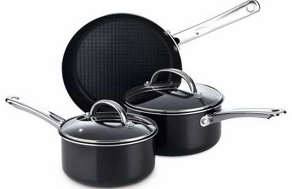 3 Piece Non-Stick Pan Set - Black