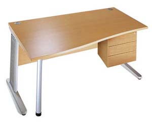 Prestige wave single pedestal desk