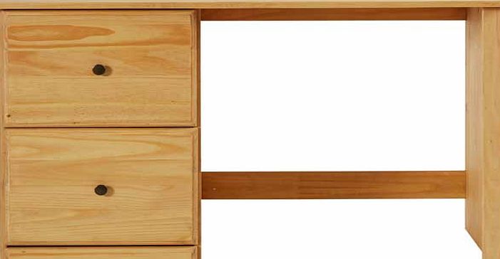 Preston 2 Drawer Solid Pine Office Desk - Light