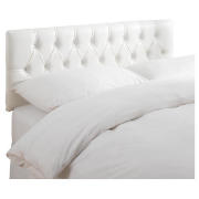 Preston Headboard, White Faux Leather, Double