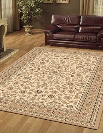 Preston Rugs Traditional Rug Oriental Persian Polypropylene 120 x 170 cm (4 x 57``) Machine Made Beige