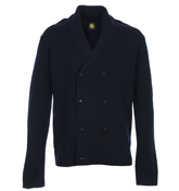 Navy Shawl Collar Cardigan