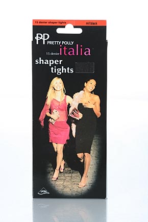 Pretty Polly Ladies 1 Pair Pretty Polly Italia Shaper Tights In 2 Colours Black