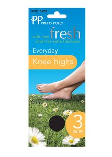 Silver Fresh sheer knee high 3 pair pack