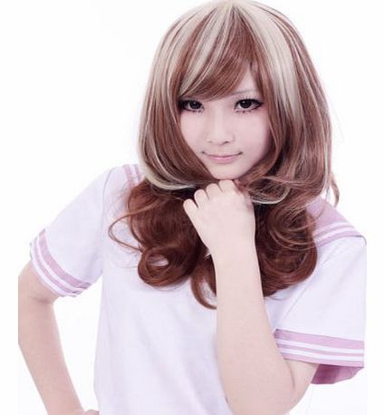 C743 - 50cm grand Wave braun with light blonde Tresse Trendy Frisur Wig