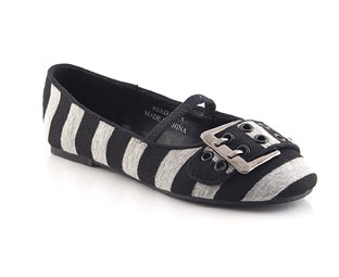 Canvas Stripe Ballerina - Junior