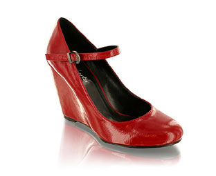 Funky Court Shoe With High Wedge Heel