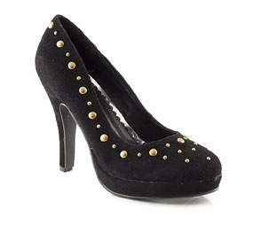 Platform Court Shoe With Stud Trim