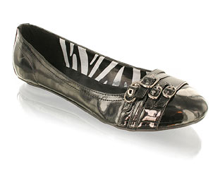 Stylish Patent Ballerina With Buckle Detail