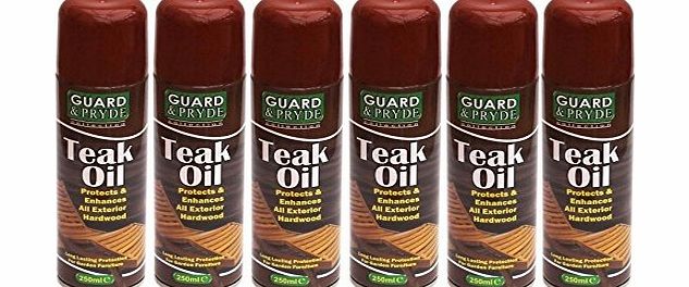 pricep 6 x Teak Oil Exterior Hardwood / Softwood Garden Furniture Spray Can Bottle New