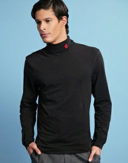 Pringle Golf CAM ROLL NECK COTTON ELASTANE LONG SLEEVE Black / XX-Large