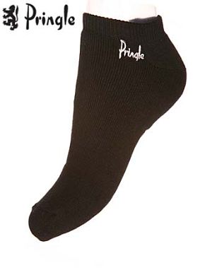 Mens 3 Pair Pringle Cushioned Secret Sock Black