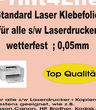 Print4Life 20 sheets of A4 Self-adhesive, RICE FIRM, white opaque film for black and white copiers and Laser printers. Self-copy film in white opaque design with colorless, non- yellowing, heat-stable adhesive. 