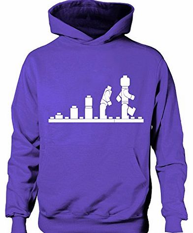 Print4U Evolution Of Lego Girls Boys Hoodie Age 9-11 Purple