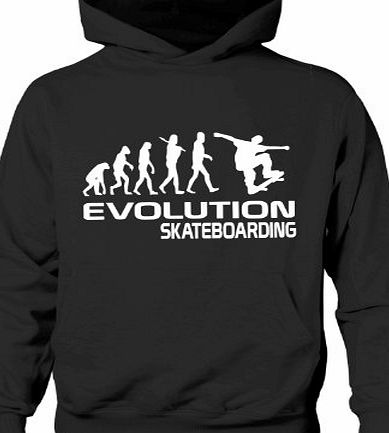 Print4U Skateboarding /Skater~Evolution Of ~Kids/Boys/Girls Hoodie 6 Colours 12-13 Black