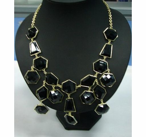 Pristina Jewellery Large Beautiful Womens Vintage Fashion Statement Necklace Jewellery Jewelry Rare (BLACK)