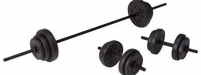 Vinyl Barbell Dumbbell Set - 35kg