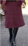 Penny Plain - Plum 14long Tweed Skirt