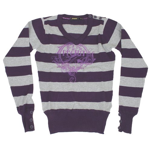 Protest Ladies Protest Pixy Striped Sweat 132 Aubergine