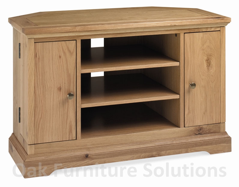 Oak Corner TV Unit with DVD storage