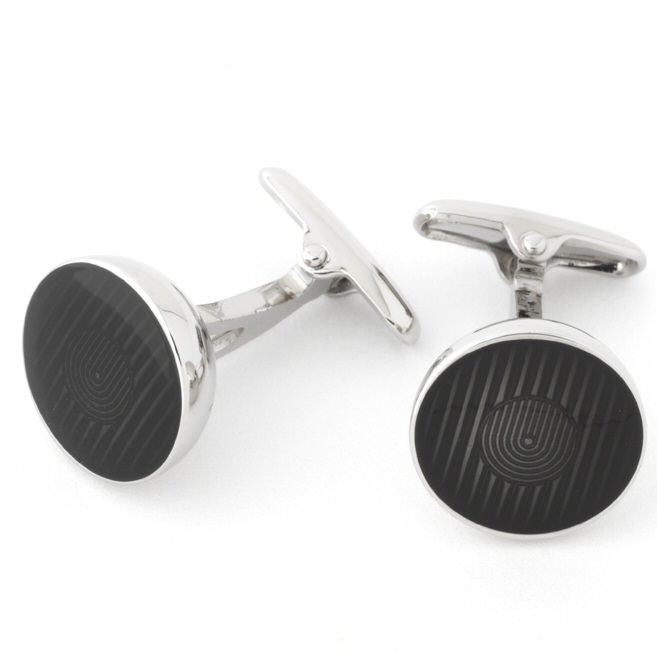 Black Longham Oval Cufflinks