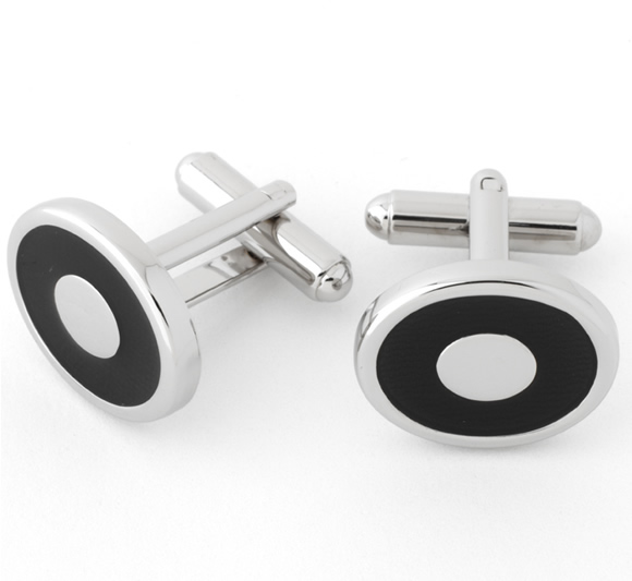 Black Sherston Oval Cufflinks