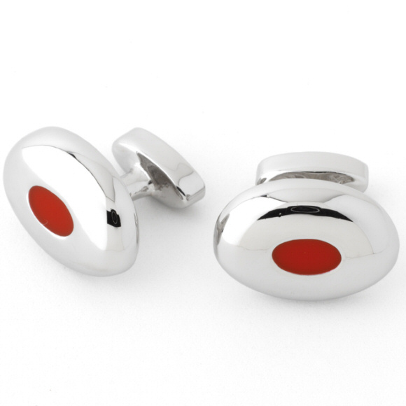 Red Carthorpe Oval Cufflinks