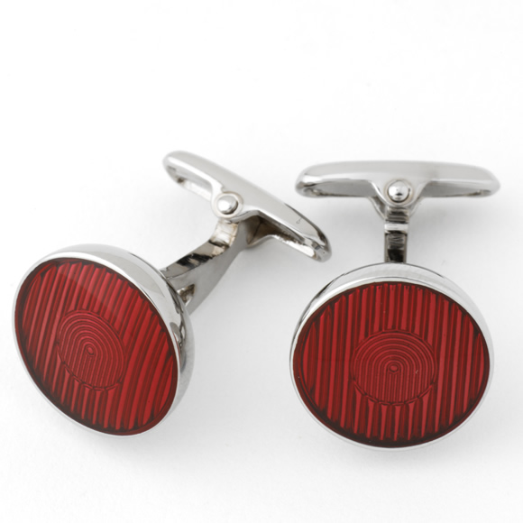 Red Longham Circle Cufflinks