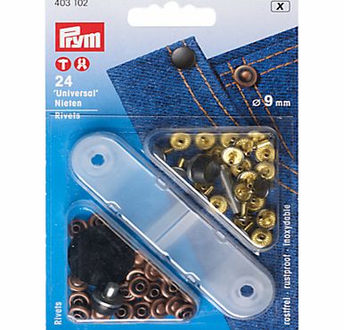 Prym Brass Rivets, Antiqued Copper, 9mm