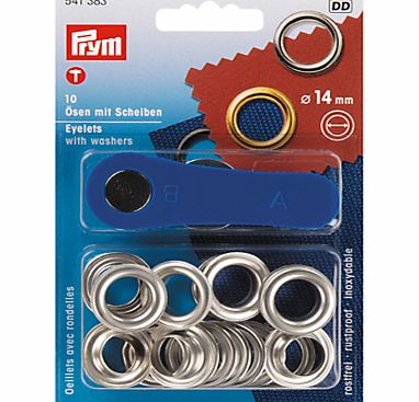 Prym Eyelets, 14mm, Pack of 10