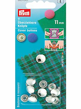 Prym Metal Cover Buttons, 11mm, Pack of 7