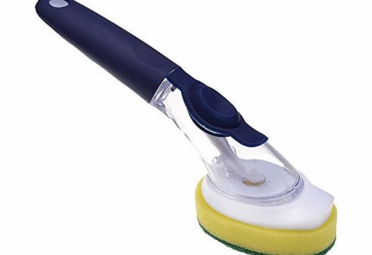 ptyukmall Soap Dispensing Dish Sponge Kitchen Bathroom Cleaning Supplies Scrub Sponge with Soap-dispensing Handle (Soap Dispensing Dish Sponge)