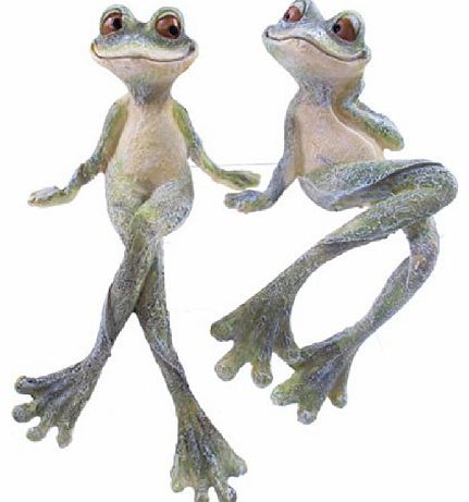 Puckator GARDEN ORNAMENT - Cute LONG LEGGED GARDEN FROG Figure - Shelf Sitting - Ideal Pond Statue - 22cm