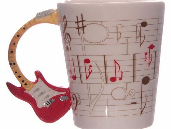 Puckator Ted Smith Ceramic Sheet Music Guitar Handle Mug - Assorted Designs Sold Separately