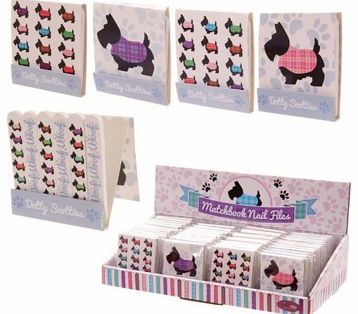 Pukator Lauren Billingham Scottie Dog Book of 6 mini Emery Board Nail Files (12 scotties)