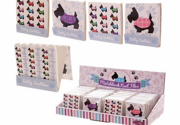 Pukator Lauren Billingham Scottie Dog Book of 6 mini Emery Board Nail Files (Purple Coat)