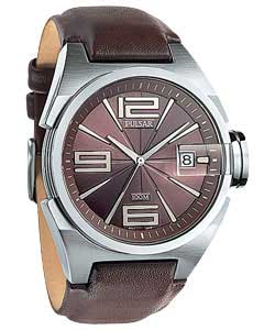 Pulsar Gents Brown Dial Watch