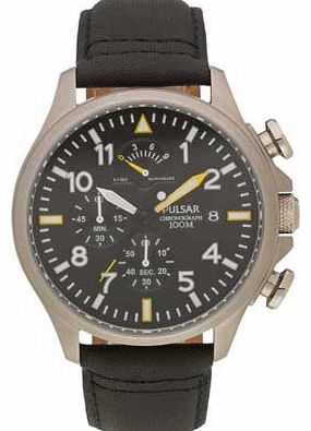 Mens Black Chronograph Watch