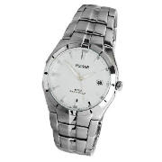 mens date stainless steel bracelet watch