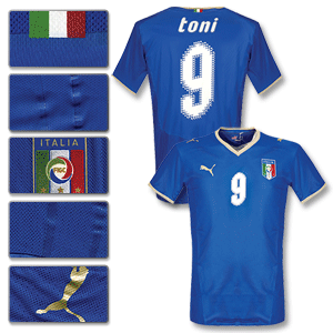 Puma 08-09 Italy Home Authentic Shirt   Toni No.9