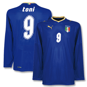 Puma 08-09 Italy Home L/S Shirt   Toni No. 9