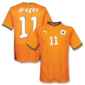 Puma 08-09 Ivory Coast Home shirt   Drogba No. 11