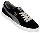 Puma Clyde Script Black/Grey Suede Trainers