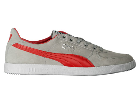 Puma Dallas Grey/Red Suede Trainers