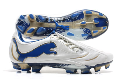 Puma Football Boots Puma Powercat C 1.10 FG Football Boots White/Royal/Gold