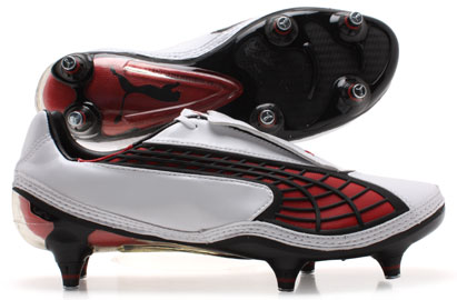 Puma Football Boots Puma V1-10 SG Football Boots White/Pompeian Red/Black