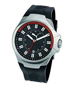 Gents Black Rubber Strap Watch