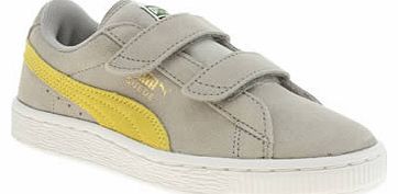kids puma light grey classic suede boys junior